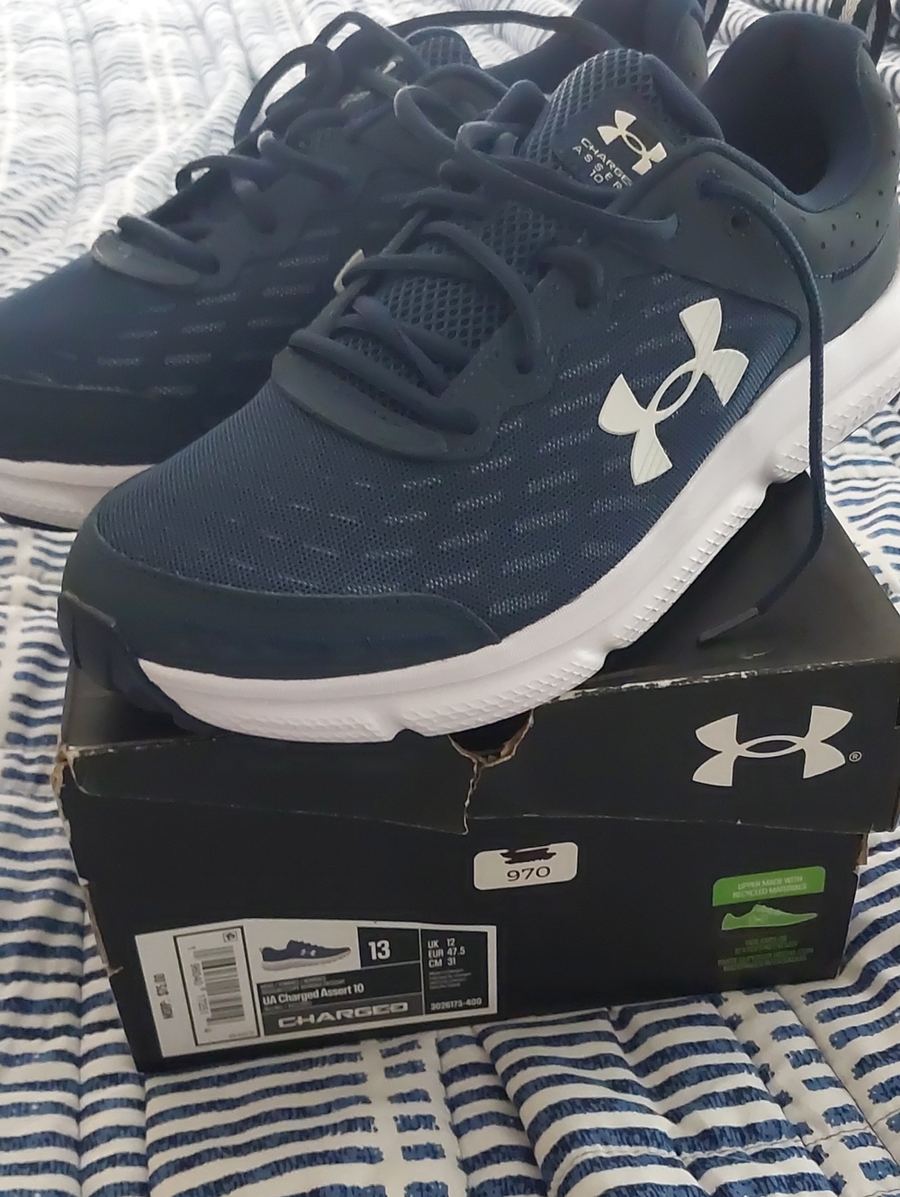 Under Armour Men’s Navy and White Running Shoes